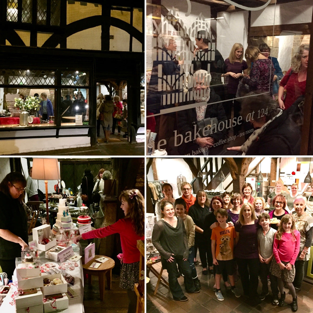 Photos of guests, stalls and the shopfront at Karen’s Christmas shopping event at The Bakehouse at 124.