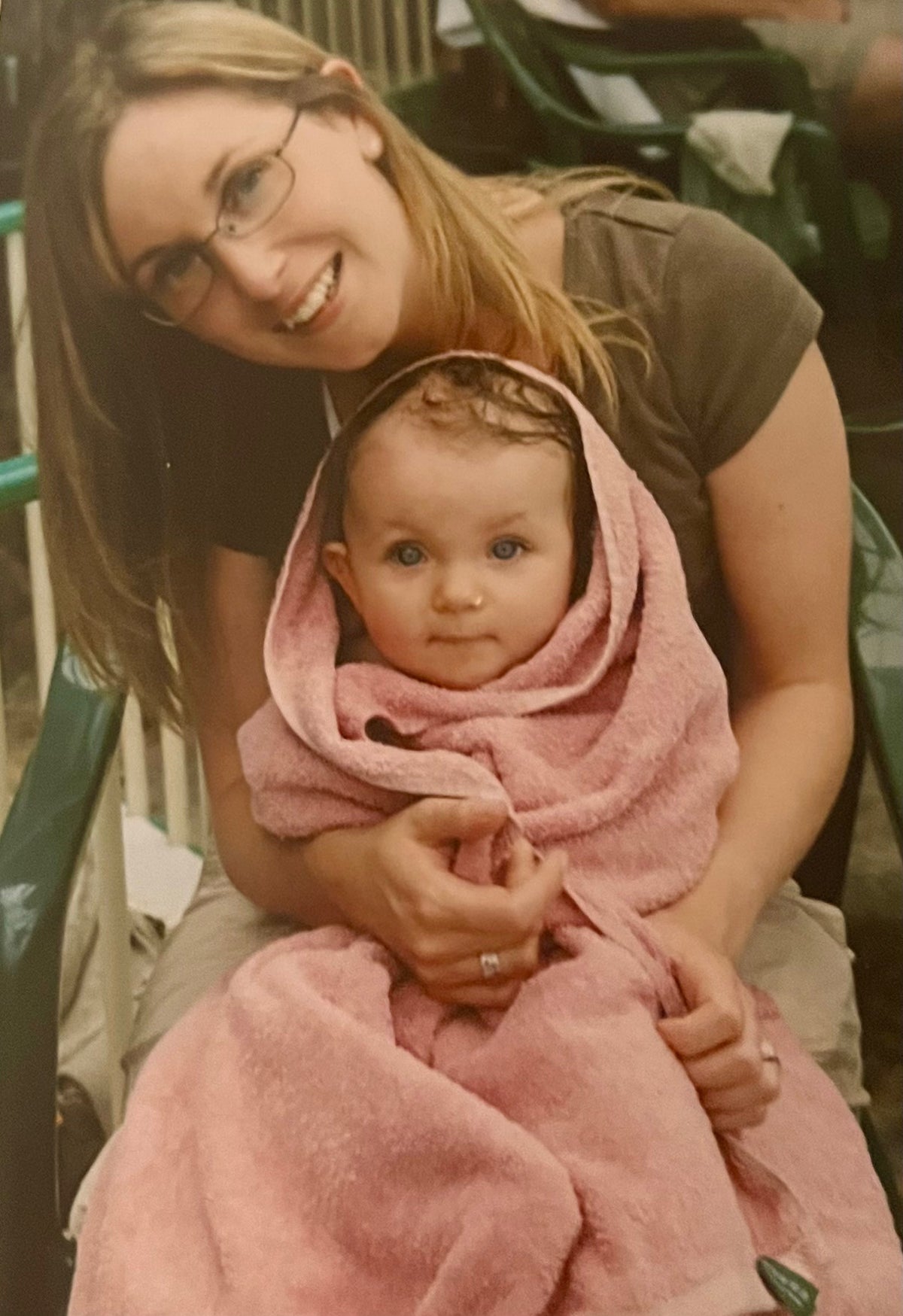 Karen holding her young daughter Alex