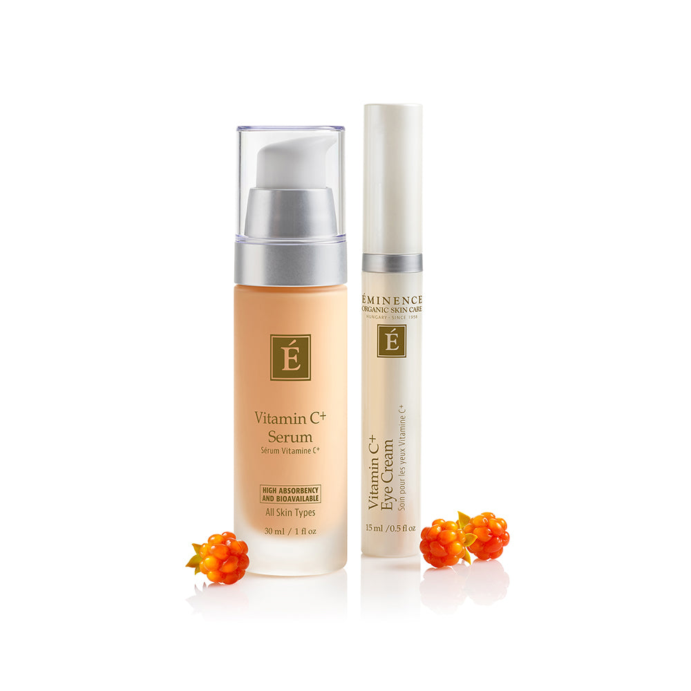 Eminence-Organics-VitaminC-Ultra-Collection on white background with berries