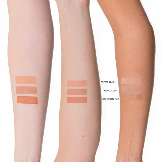 Lily Lolo Pressed Bronzer swatches on arms to find the right shade