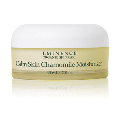 Éminence Organic Calm Skin Chamomile Moisturiser 60ml in plastic see through jar with screw top lid