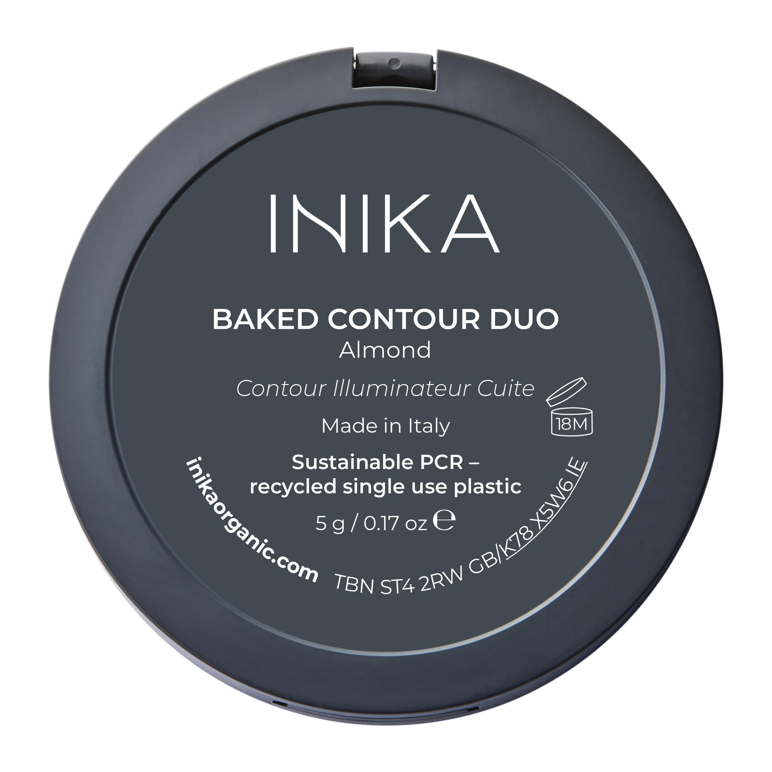 INIKA Organic Baked Contour Duo 5g Almond closed rear