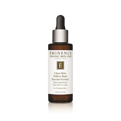 Éminence Organic Clear Skin Willow Bark Booster-Serum in brown bottle