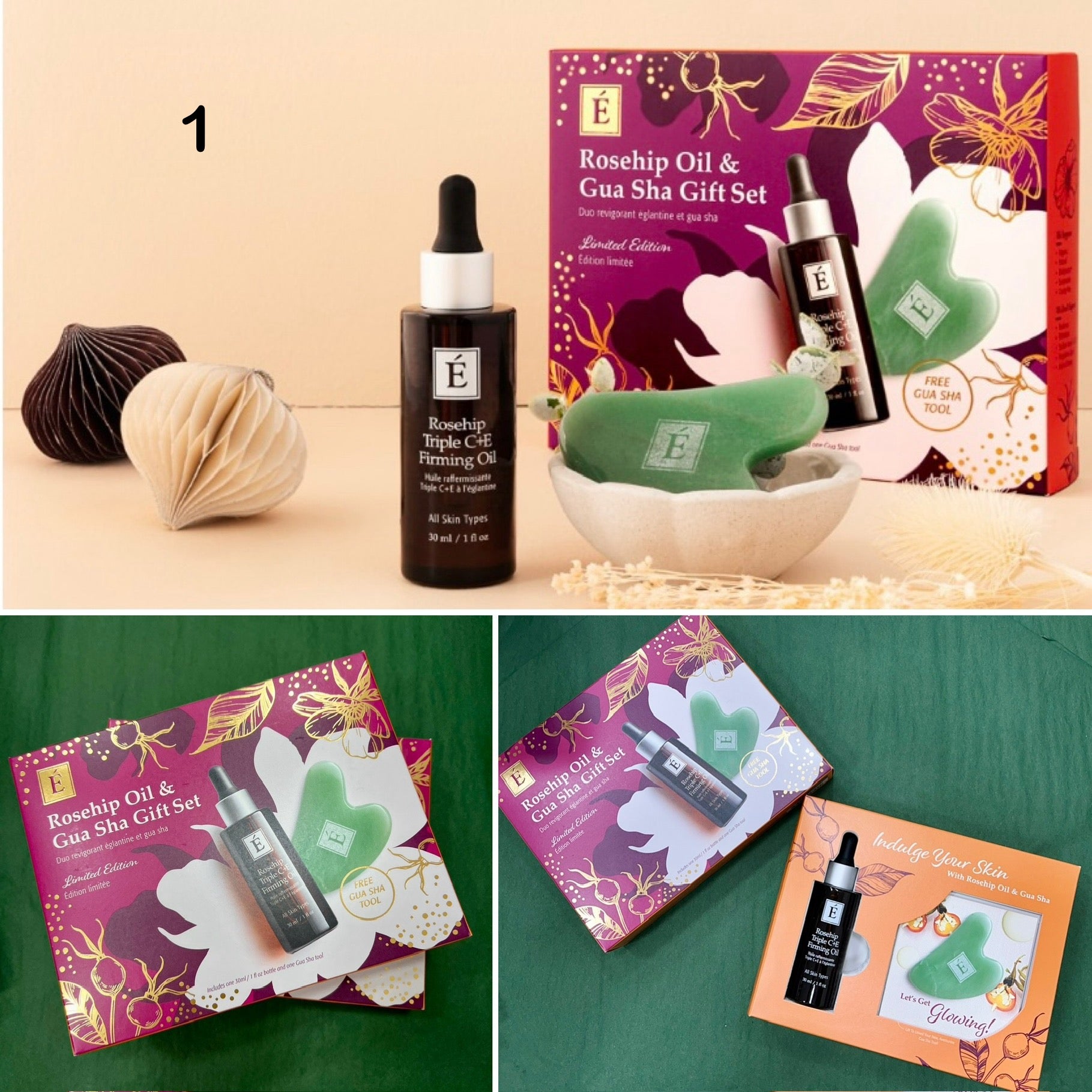 Eminence Organic Rosehip Oil & Gua Sha Gift Set