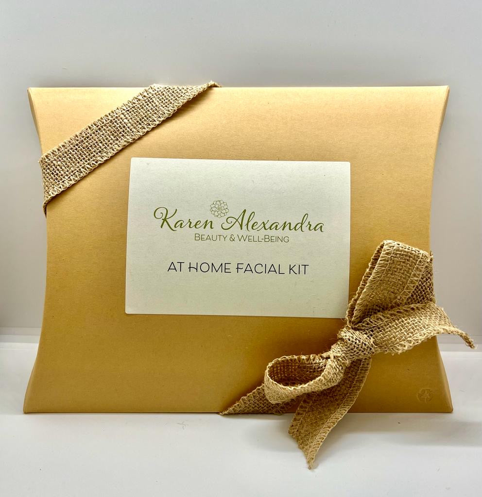 At Home Facial Kit by Karen Alexandra Beauty and WellBeing boxed with bow