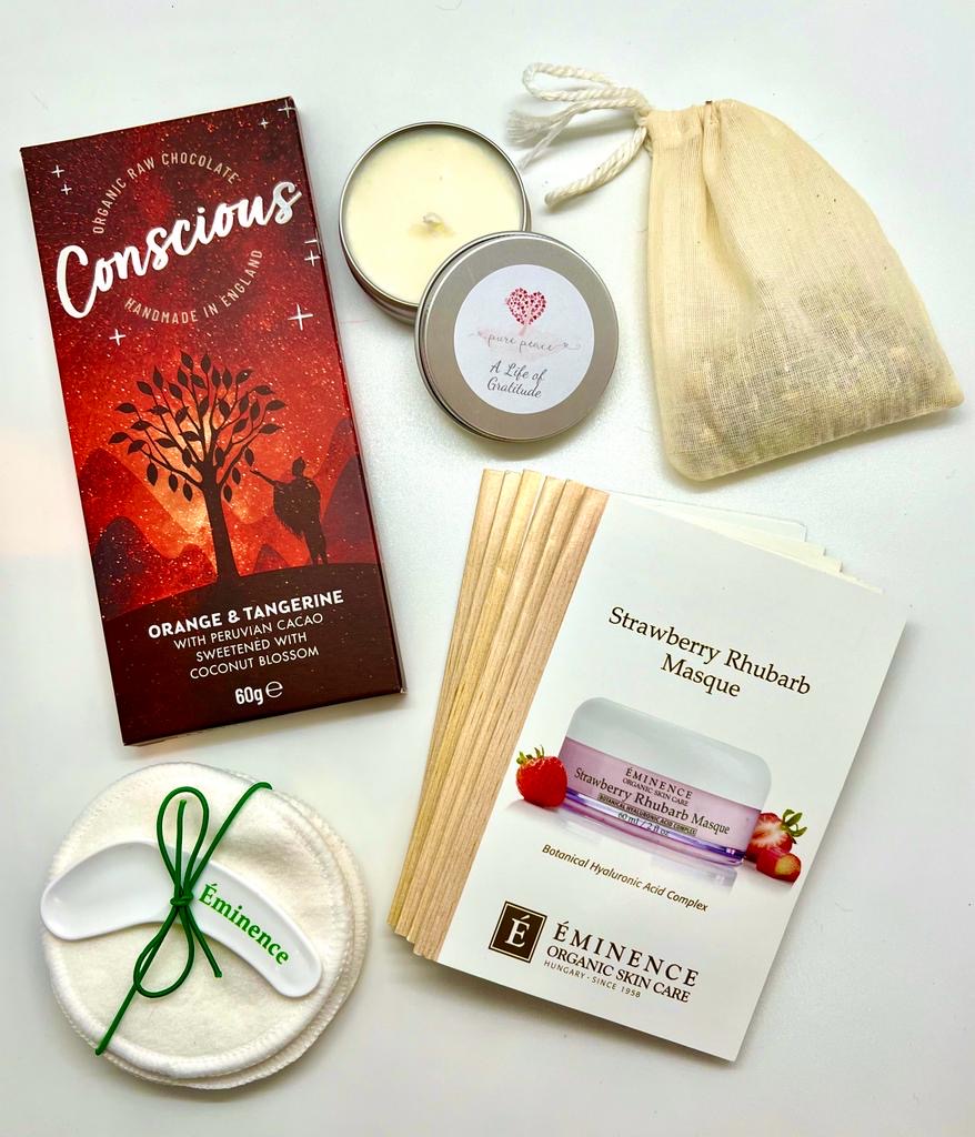 At Home Facial Kit by Karen Alexandra Beauty and WellBeing unboxed showing selection of premium products