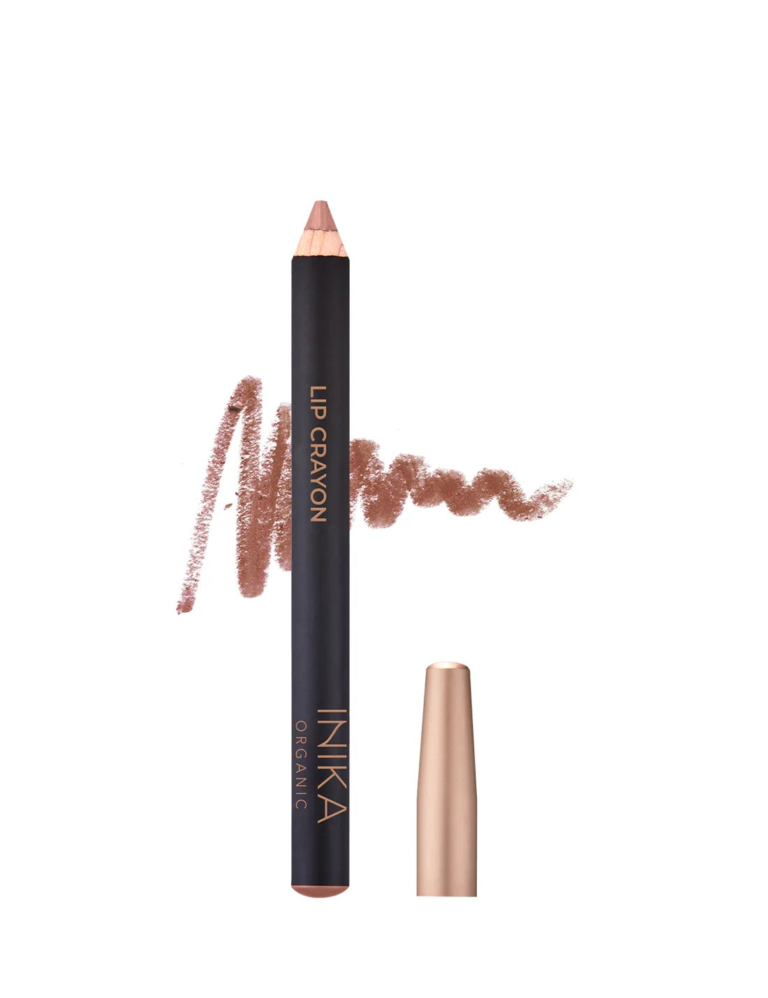 Inika lip crayon with a smudge of colour on a white background