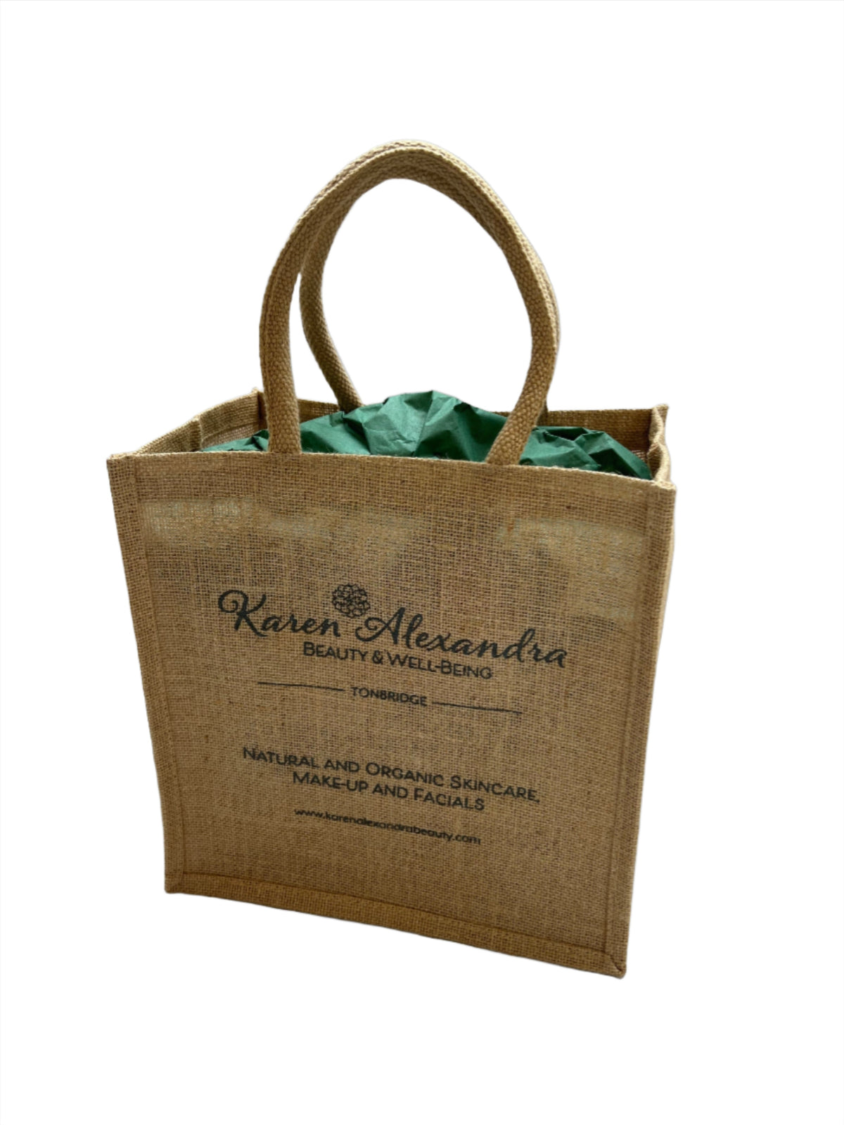 Jute Bag For Life by Karen Alexandra Beauty and wellBeing on white background