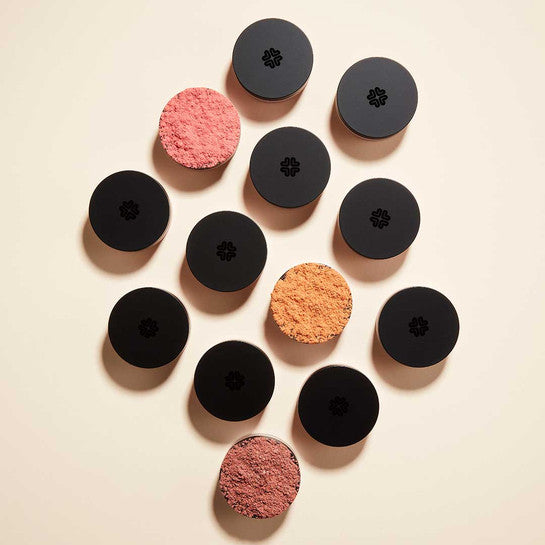 Lily Lolo Mineral Blush collection on off white background