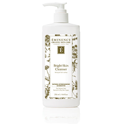 Éminence Organic Bright Skin Cleanser 250ml in white pump bottle