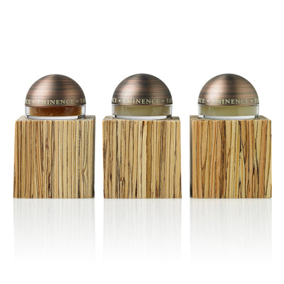 Éminence Organic Lip Trio Kit 3 x 8ml in 3 separate plastic jars with elegant screw top lids