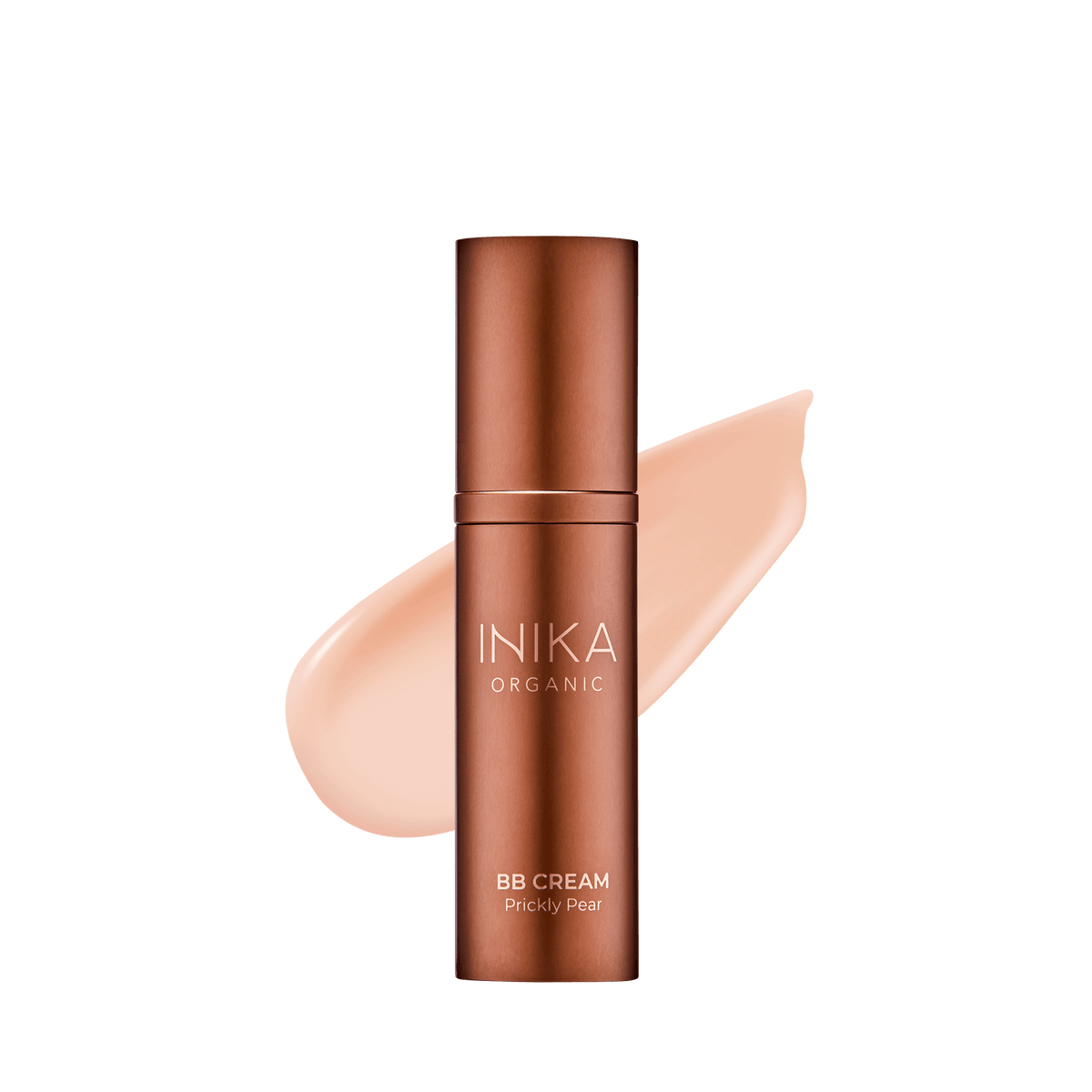 INIKA Certified Organic BB Cream 30ml porcelane swatch behind