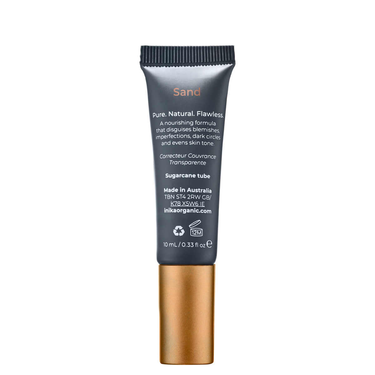 INIKA Certified Organic Sheer Coverage Concealer 10ml Sand rear