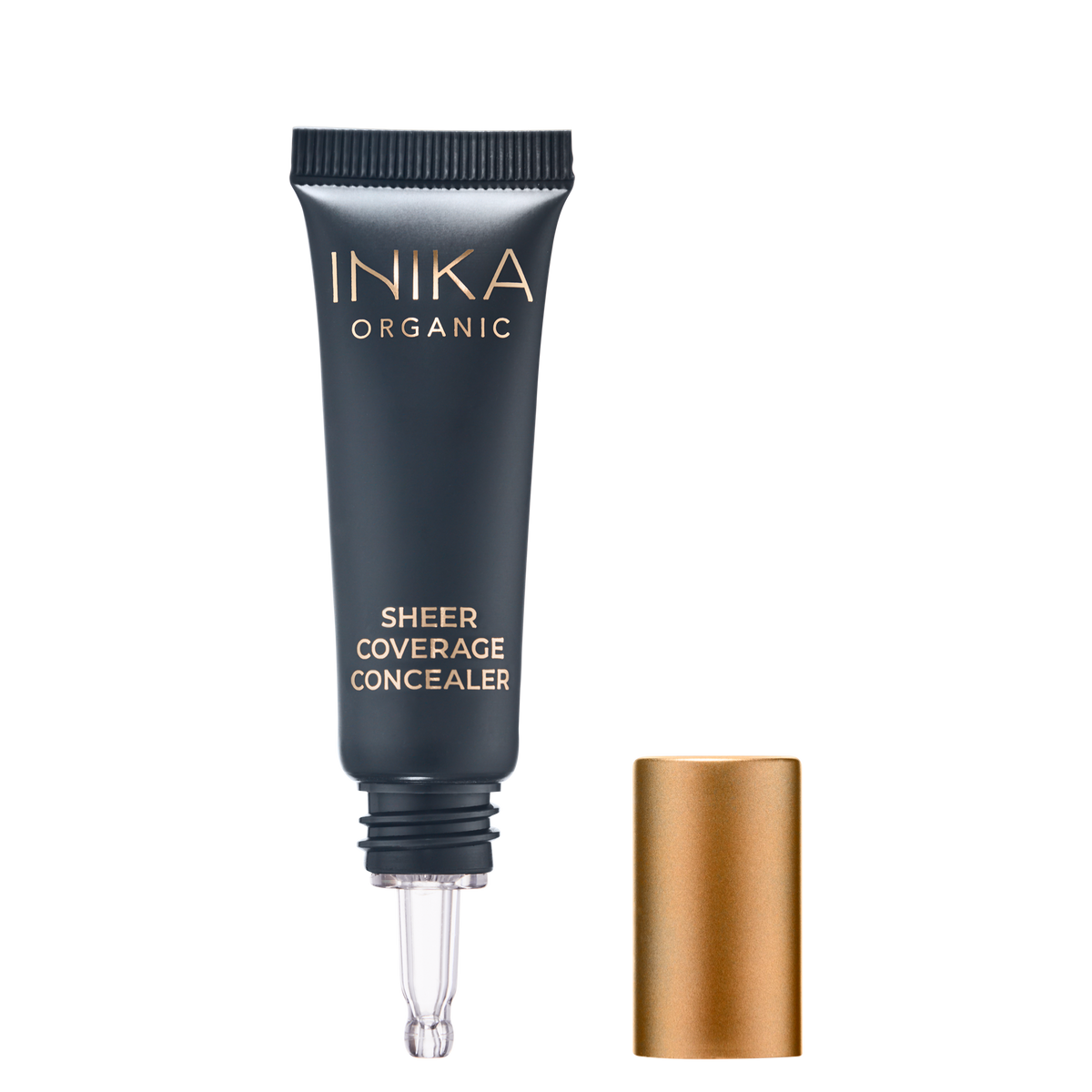 INIKA Certified Organic Sheer Coverage Concealer 10ml Sand with lid off