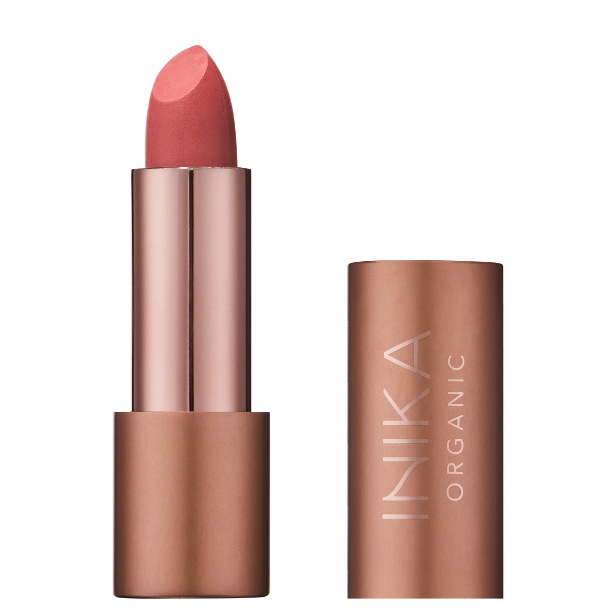 INIKA Certified Organic Vegan Lipstick 4.2g poppy pink shade