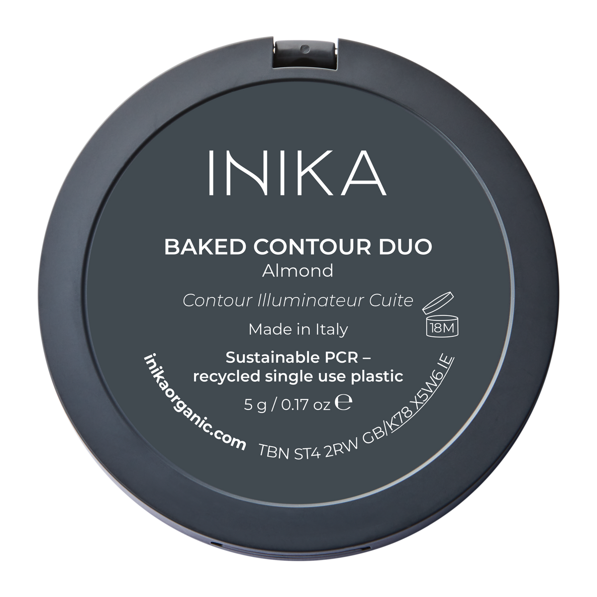 INIKA Organic Baked Contour Duo 5g Almond closed rear
