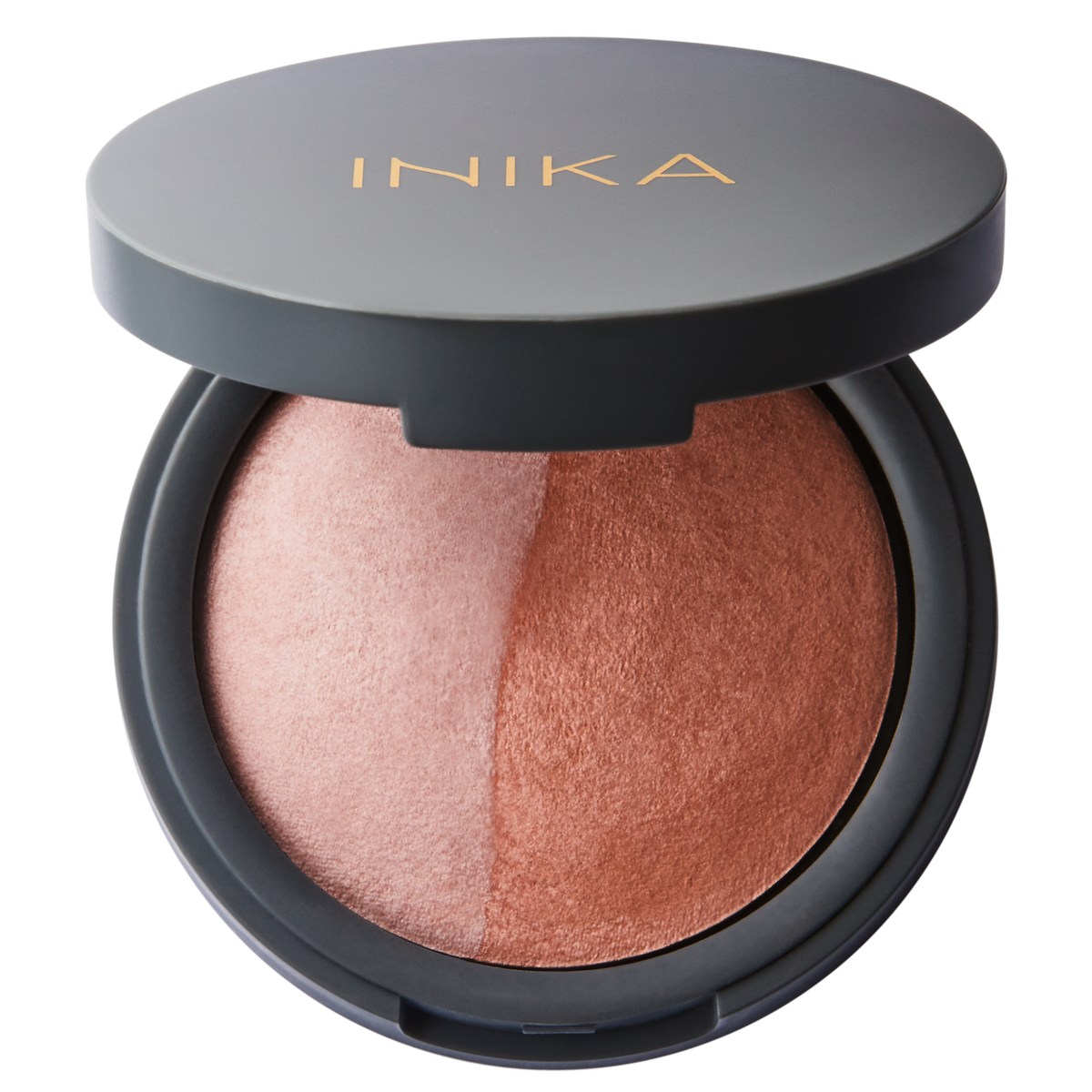 INIKA Organic Mineral Blush Duo 6.5g makeup in pink tickle opened