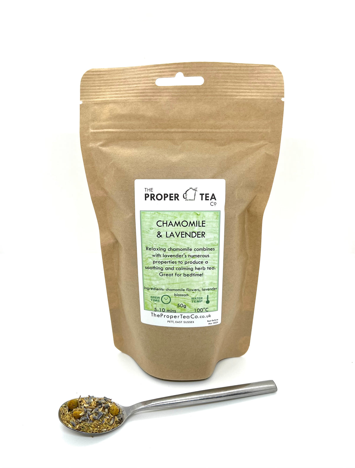 Lavender & Chamomile Tea from The Proper Tea Company, East Sussex. 